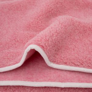 Natural Merino Wool Pink Blanket Throw 55'x79' (140cm x 200cm)