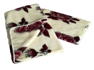 Vintage Roses Blanket Throw Merino Wool Bedspread 79' x 79' (200cm x 200cm)